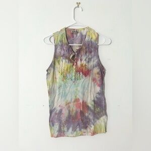 Lucky Tees Women’s Medium Tie Dye Sleeveless Shirt